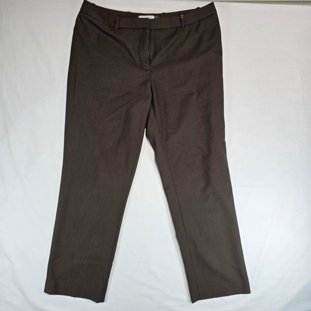 Calvin Klein Womens Brown Straight Leg Dress Pants Size 14 CSGLO0025 S2RPN037 HT